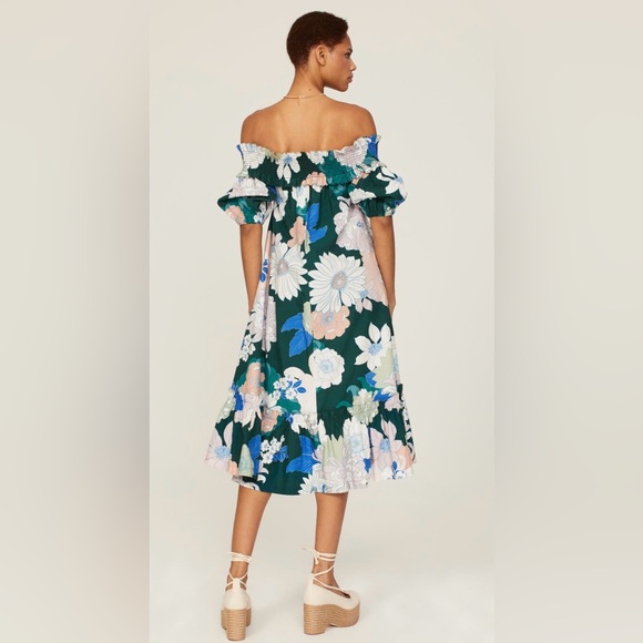 Anthropologie Cara Cara Floral Dress with Ruffle Hem And Pockets XS - Picture 2 of 11